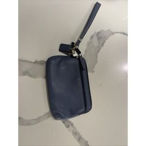 coach wristlet Light Blue Double Zipper Pouch